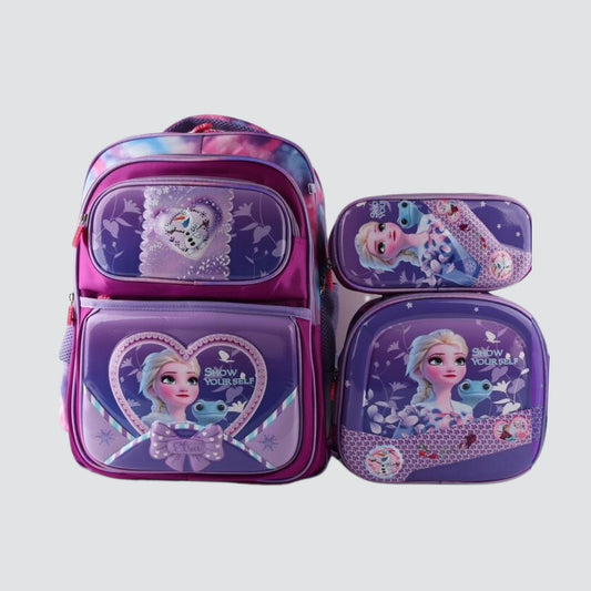 purple frozen 3 piece backpack set