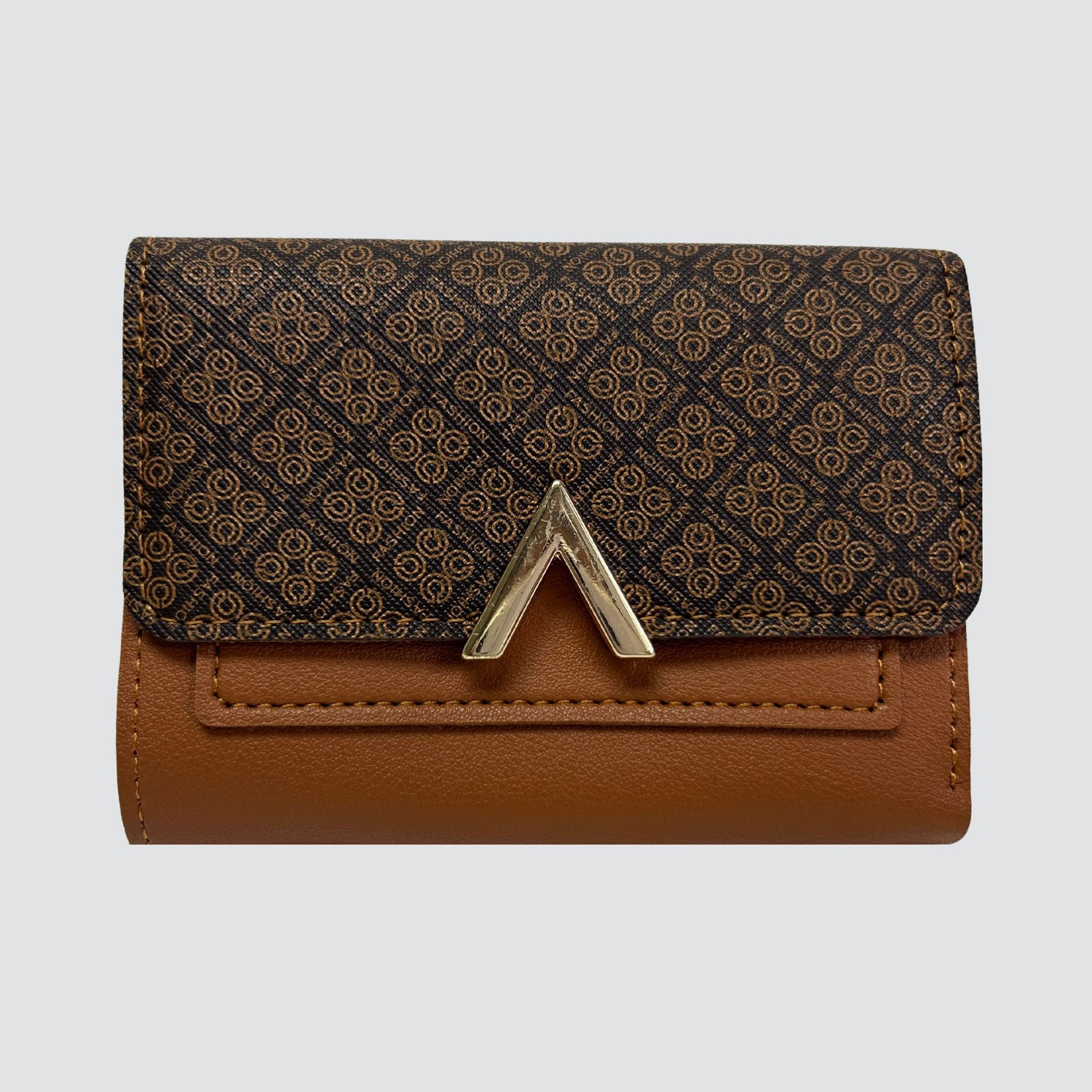 Brown Fashion Trifold Mini Wallet