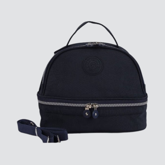 Navy Blue Double Sectioned Insulated Lunch Bag