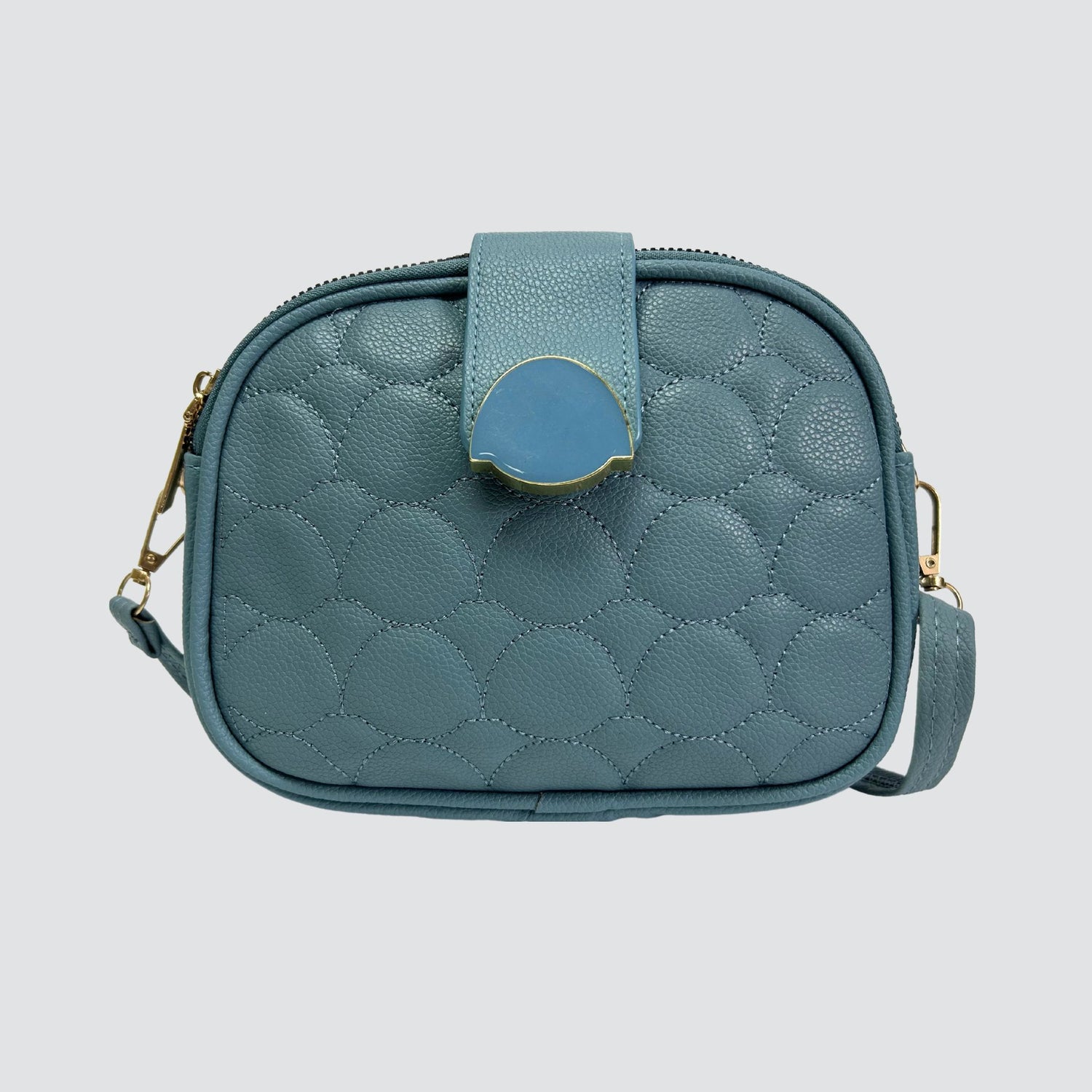 Blue 3 Sectioned Crossbody Bag