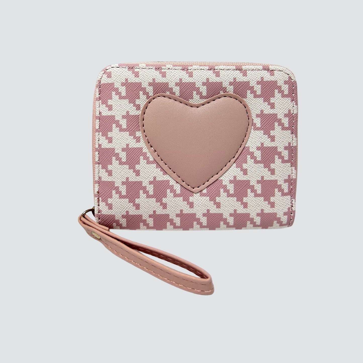 Light Pink Heart Print Mini Wallet