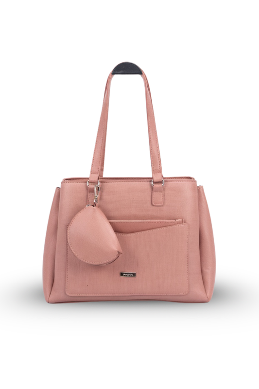 Structured Tote Handbag with Strap & Mini Pouch