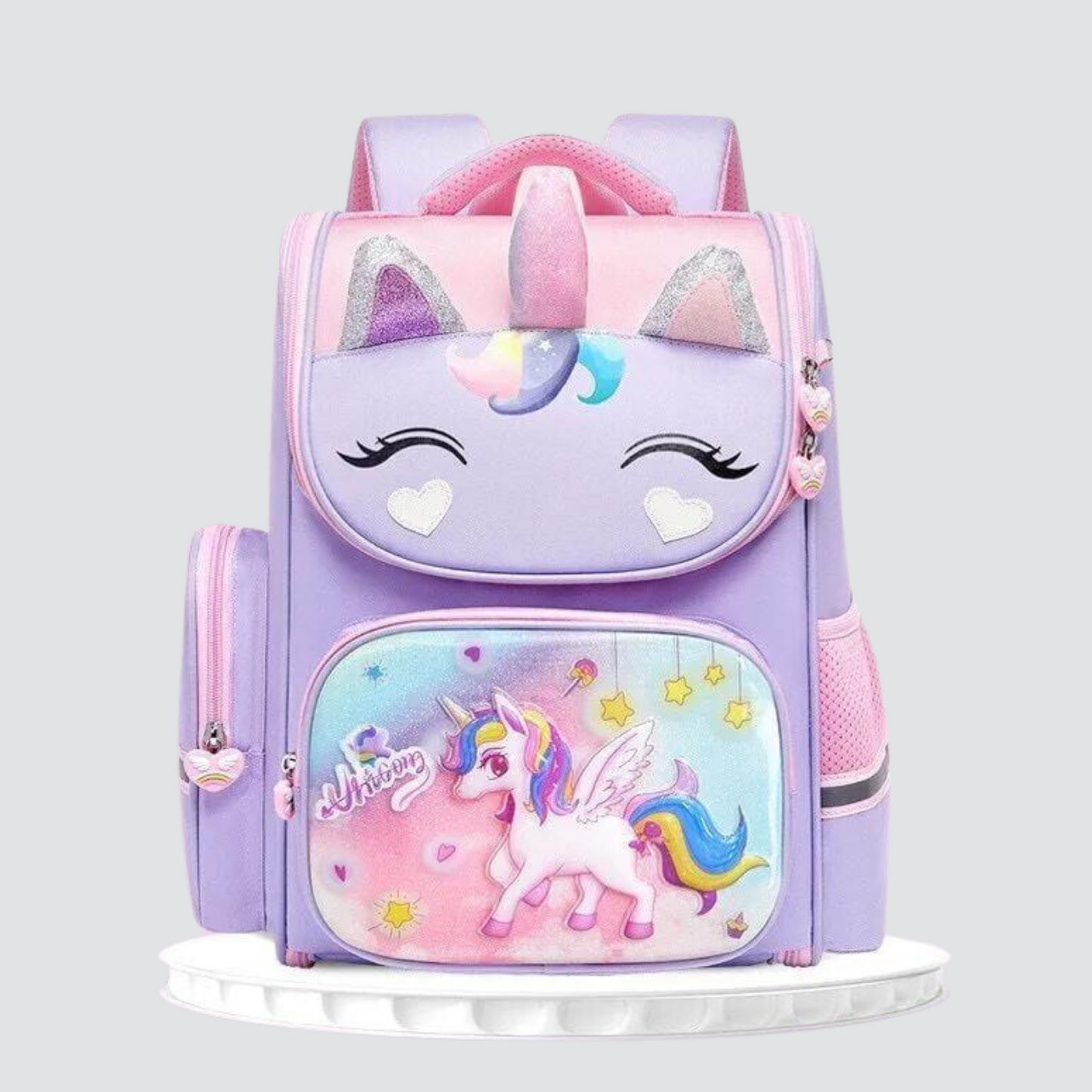 Purple Backpack with Unicorn Print