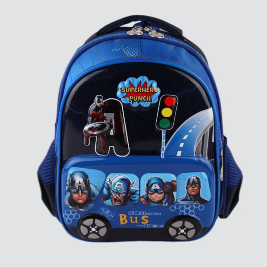 Captian America on a bus character backpack