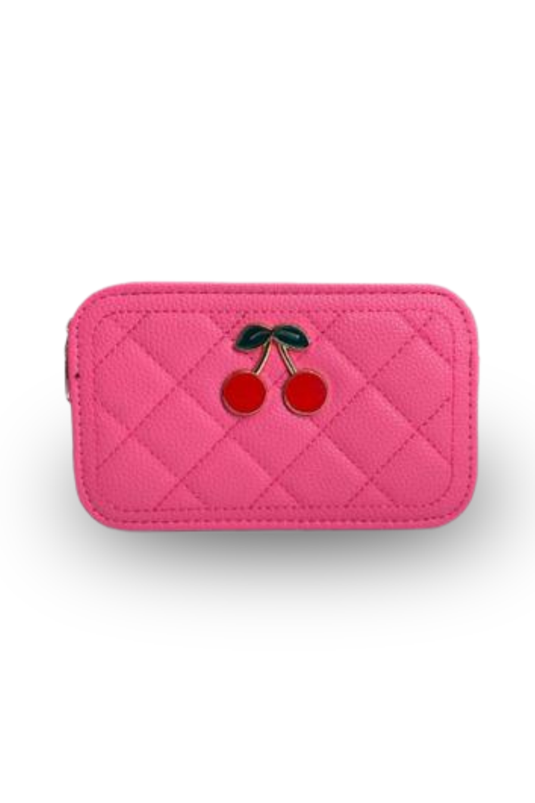 Cherry Charm Quilted Crossbody Bag with Adjustable Strap