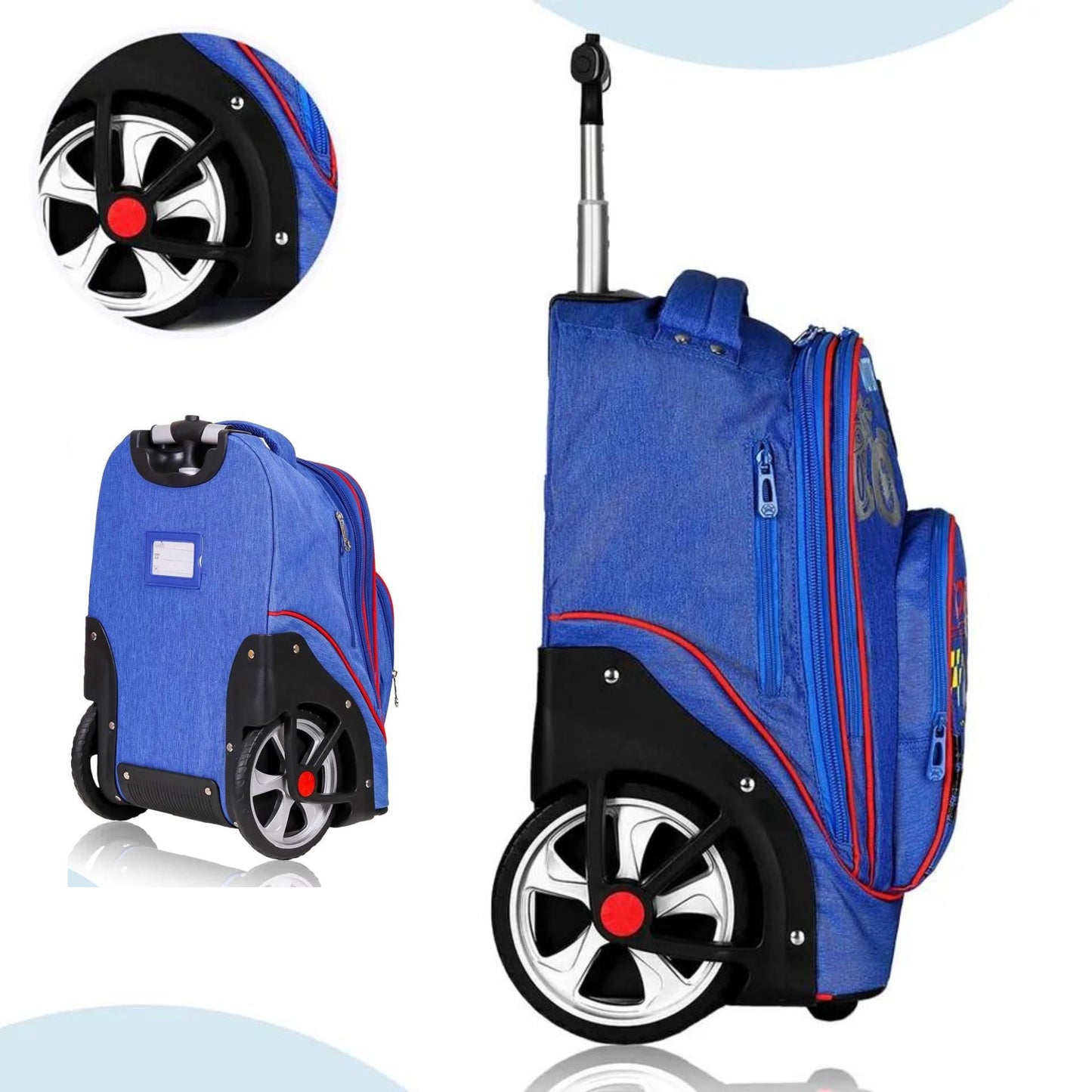 Motorcycle 3-Piece Backpack Trolley Set