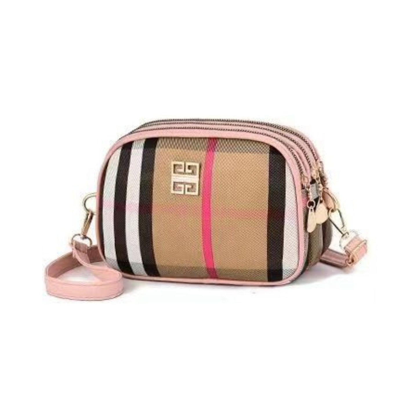 A1710 Plaid Print Crossbody Bag