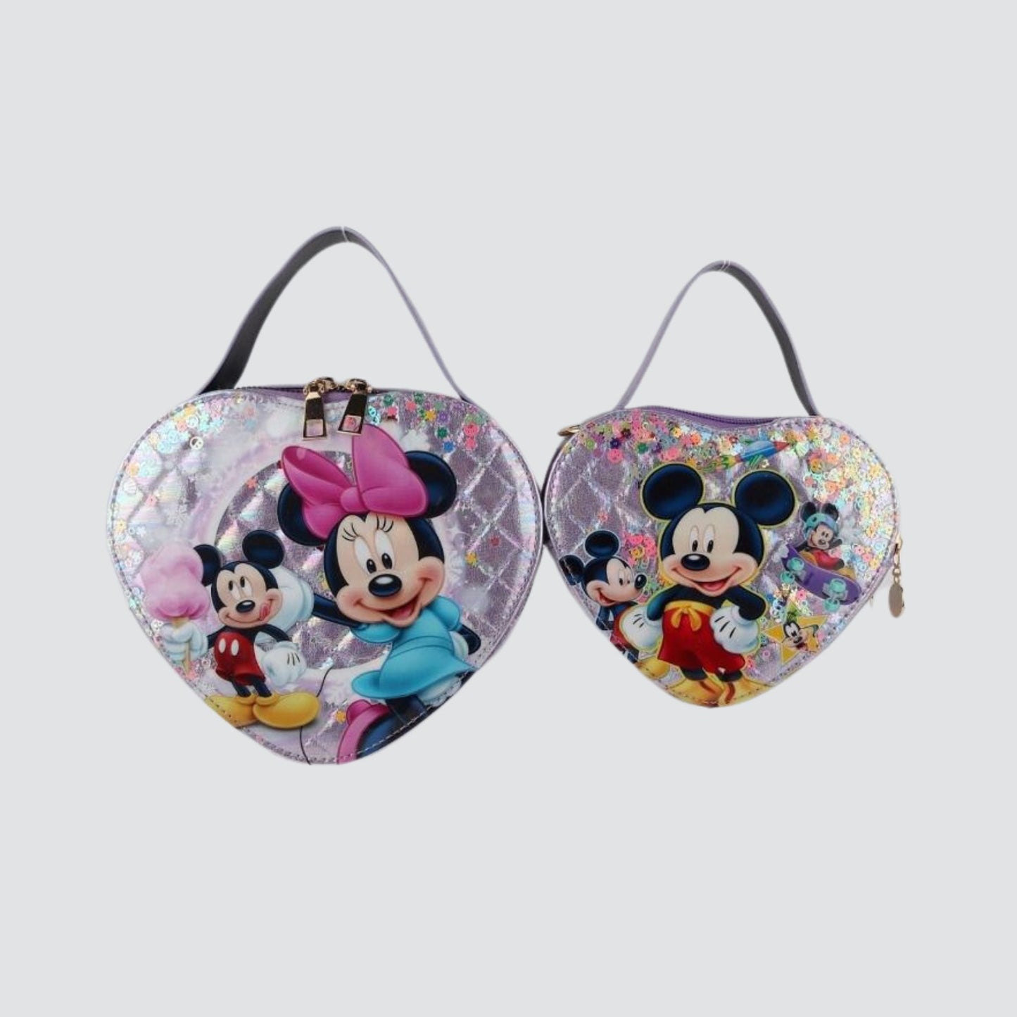 Purple Mickey & Minnie Mouse Handbag / Crossbody