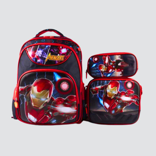 Iron man character backpack , pencil case and lunch bag set