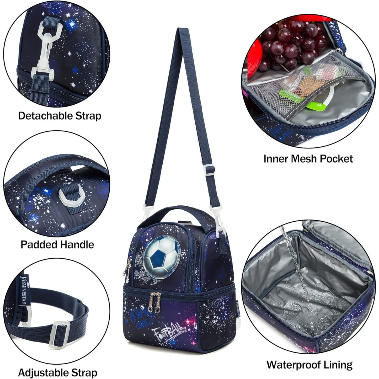 Boys Football Insulated Lunch Bag