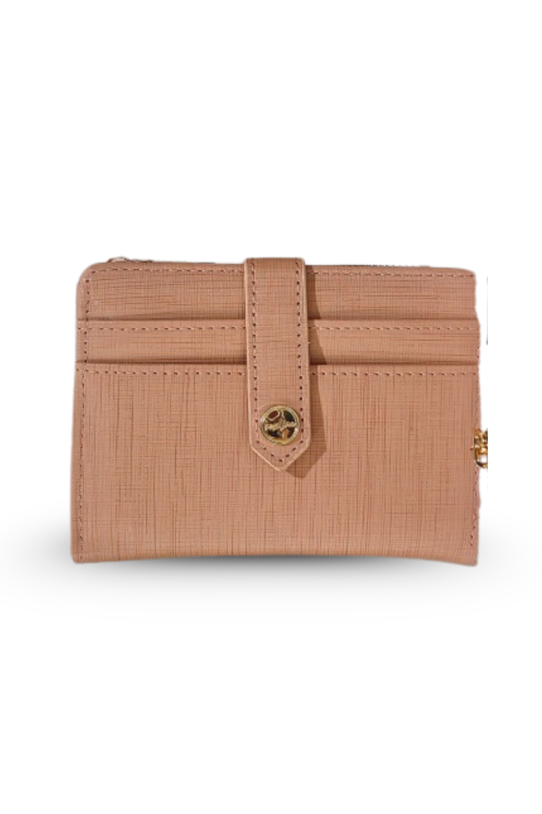 Textured Mini Wallet with Card Slots  Zip Closure