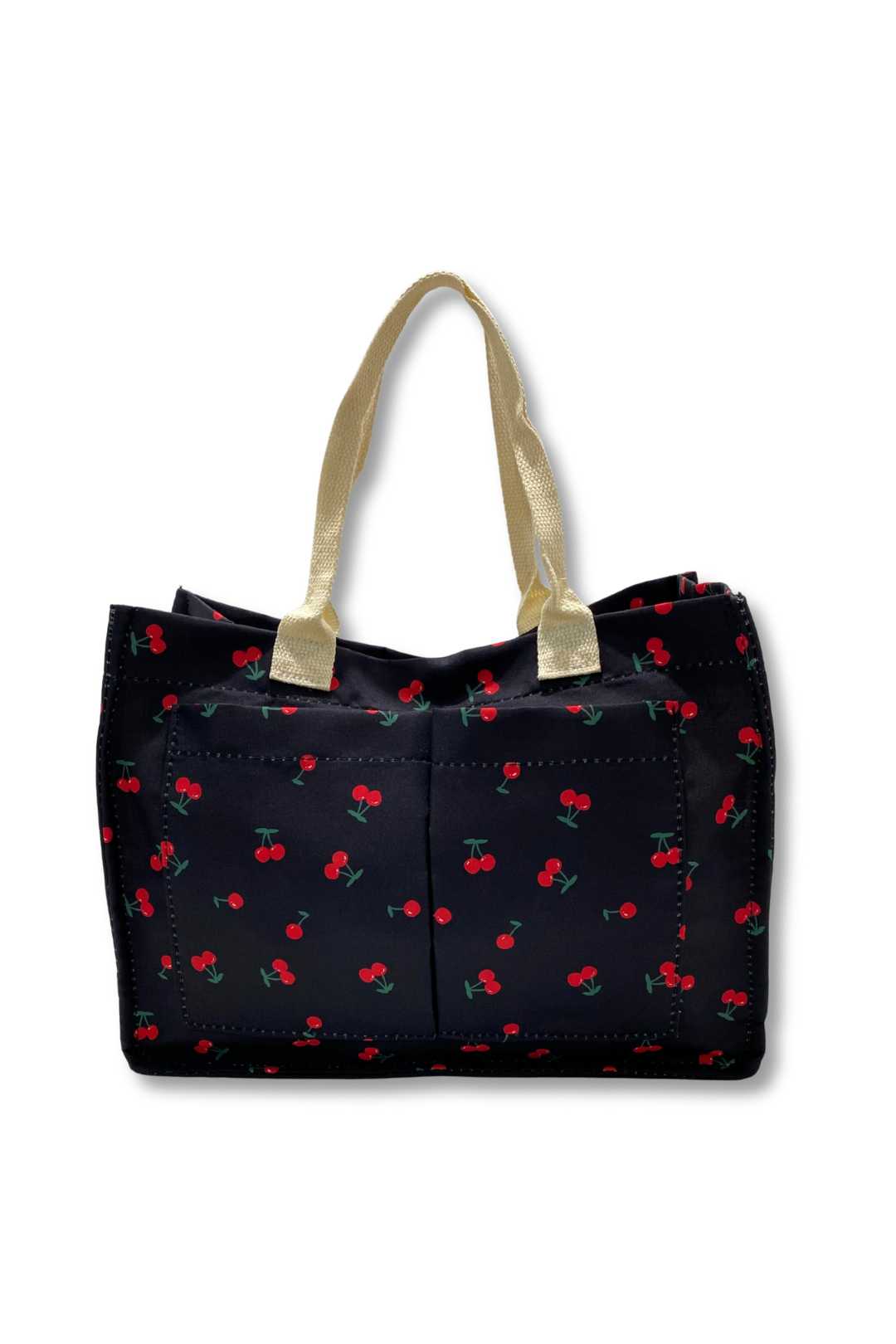 AB412 Cherry Print Canvas Tote Bag