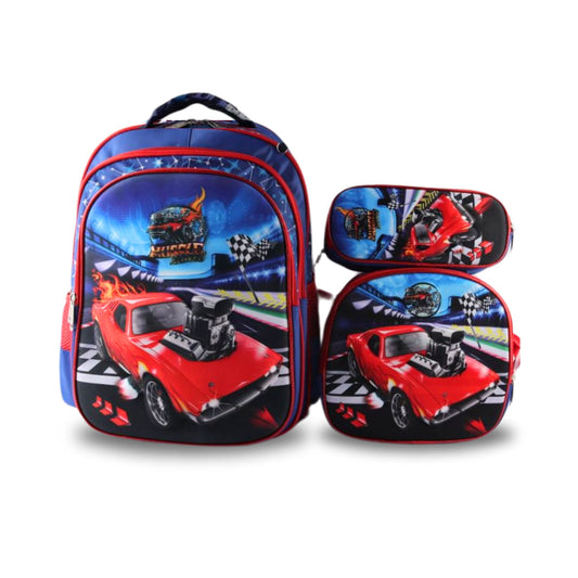 G171 Cars 3-Piece Backpack Set