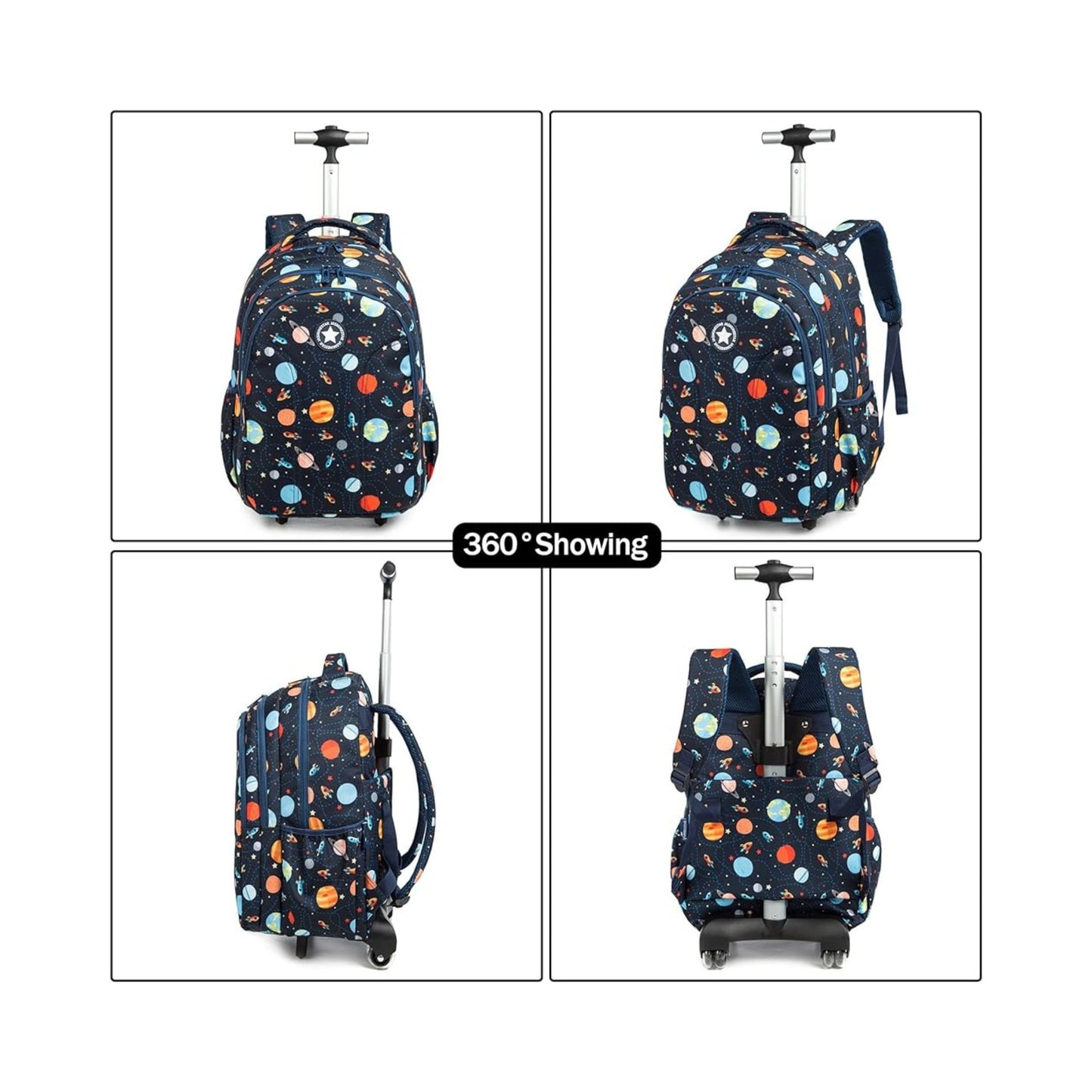 Space 3-Piece Trolley Backpack Set