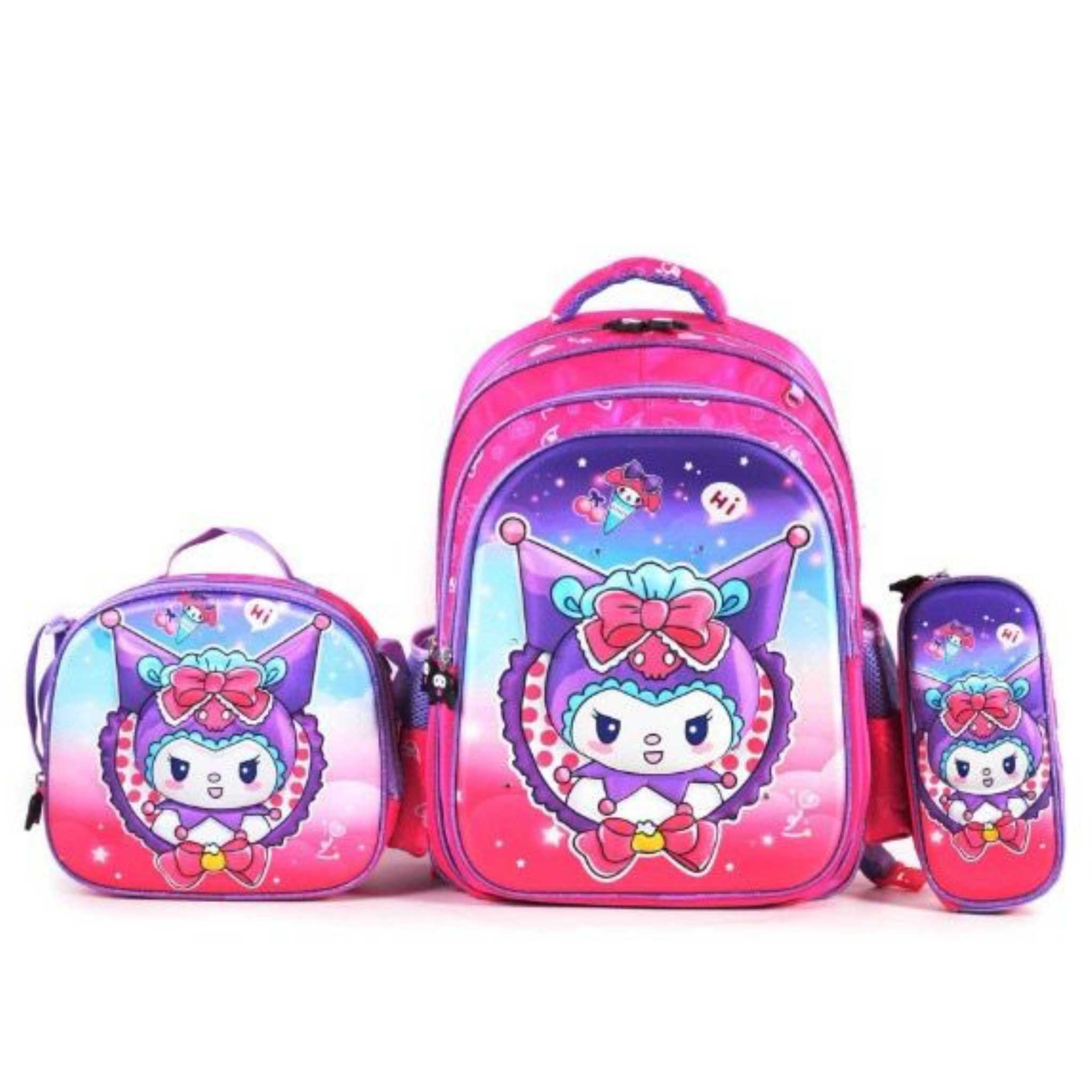 BC382 Kuromi 3 Piece Backpack Set