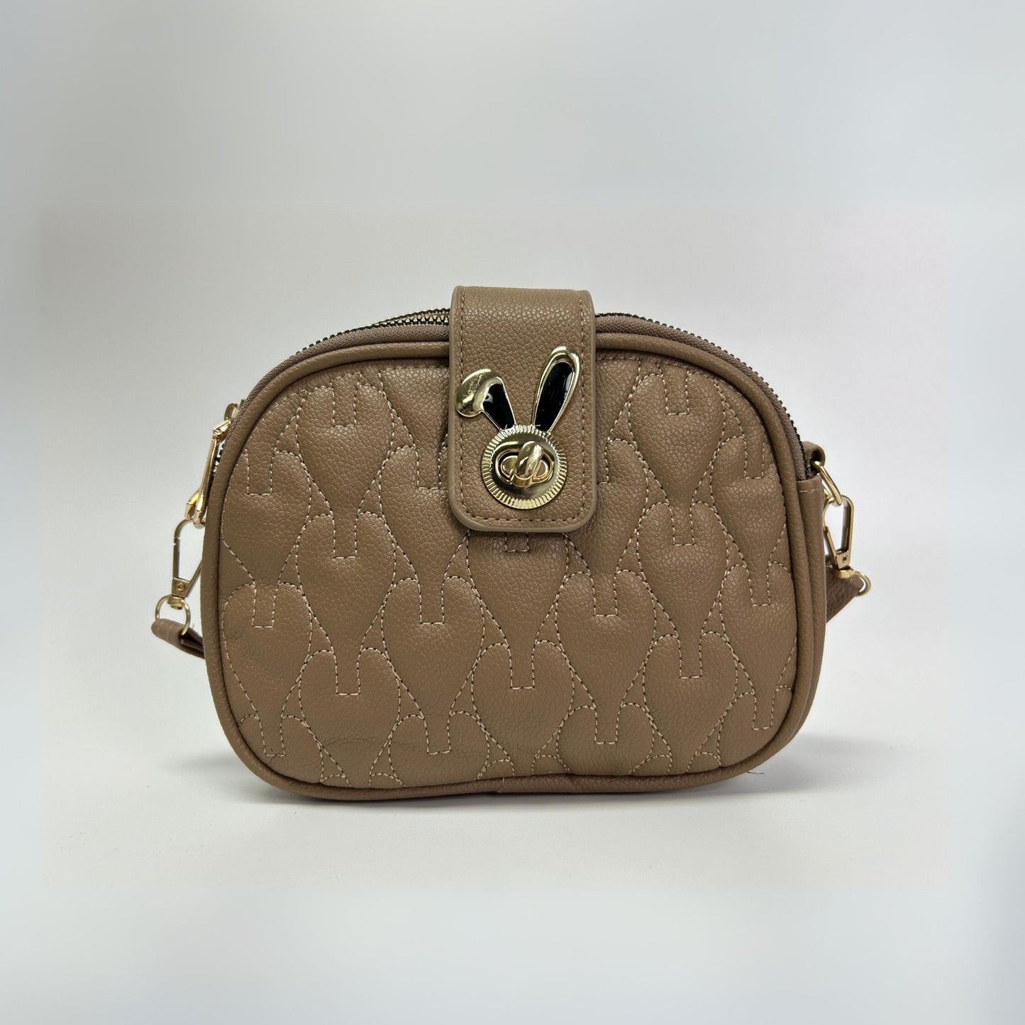 Taupe Bunny Ears Crossbody Bag