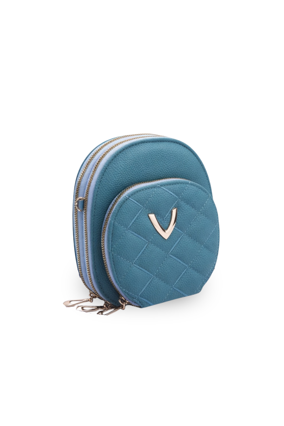 Mini Quilted Double-Zip Crossbody Bag