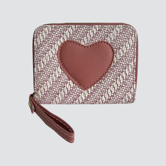 Rose Heart Print Mini Wallet