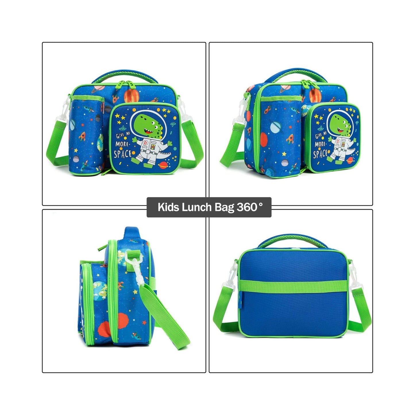 Boys Space Dinosaur Insulated Lunch Bag