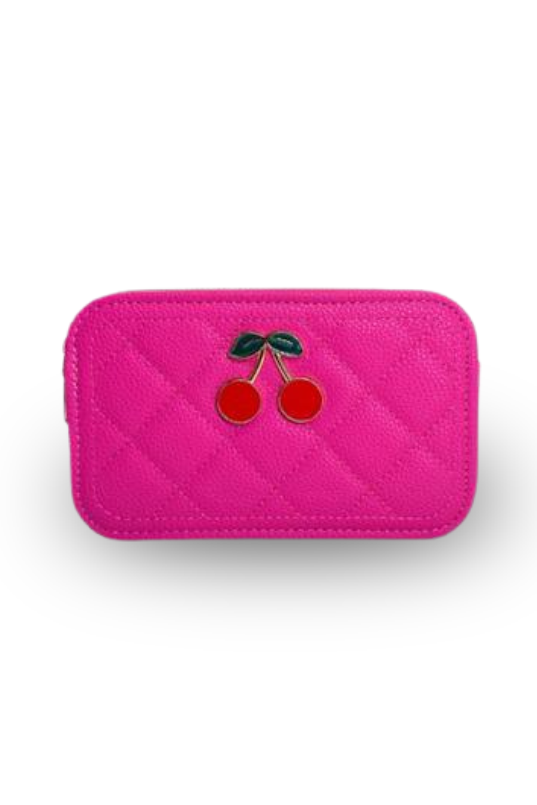 Cherry Charm Quilted Crossbody Bag with Adjustable Strap