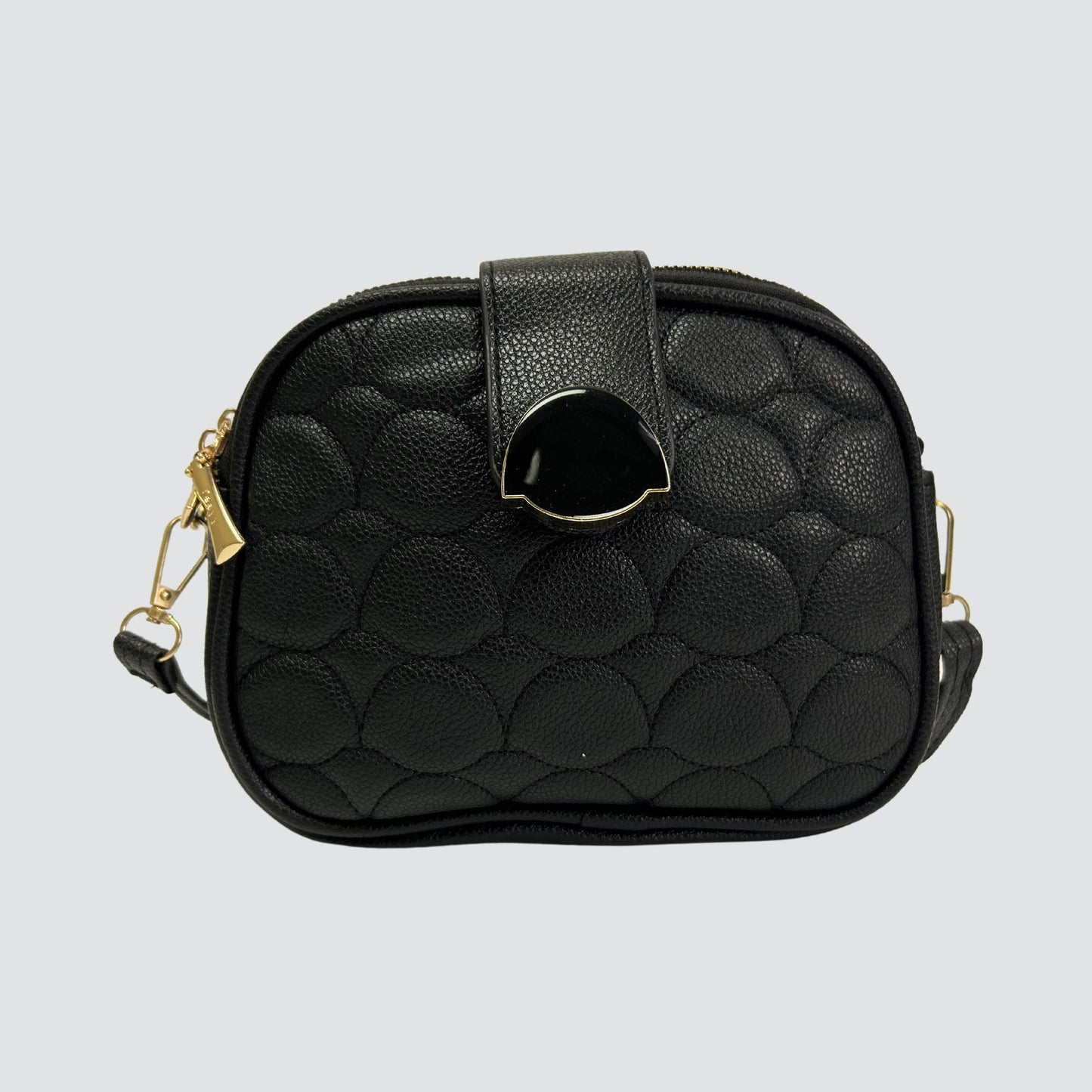 Black 3 Sectioned Crossbody Bag