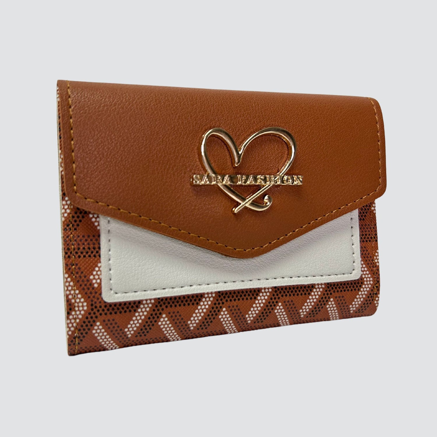 Brown Fashion Trifold Mini Wallet