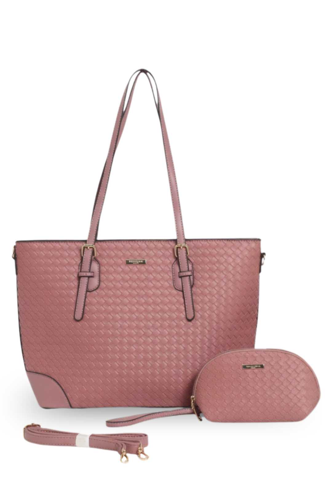 Woven Luxe 3-in-1 Tote Bag Set with Matching Pouch