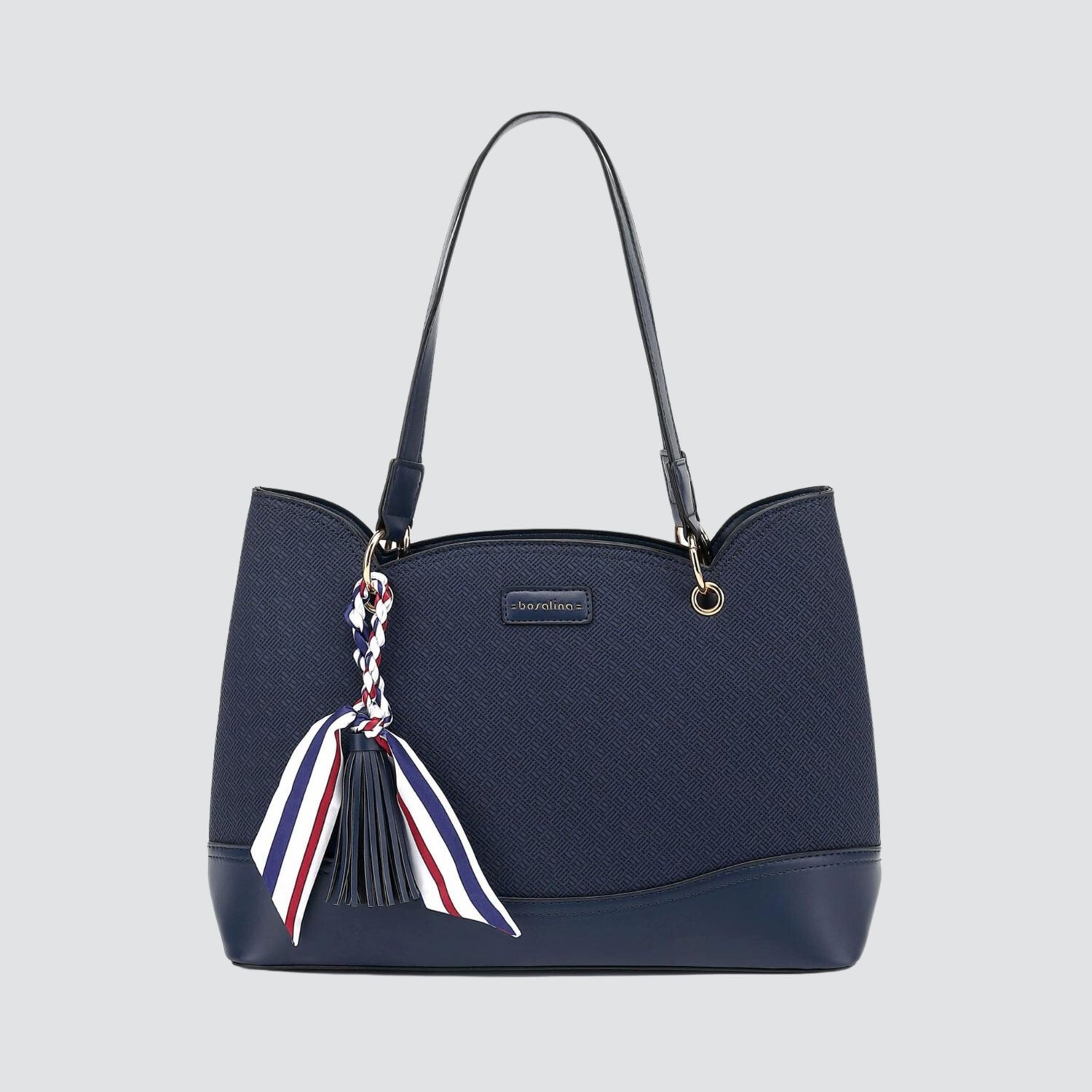 Navy Blue 3-Sectioned Bosalina Handbag