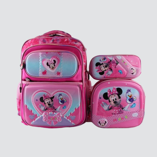 Pink Minnie Mouse 3 piece backpack set