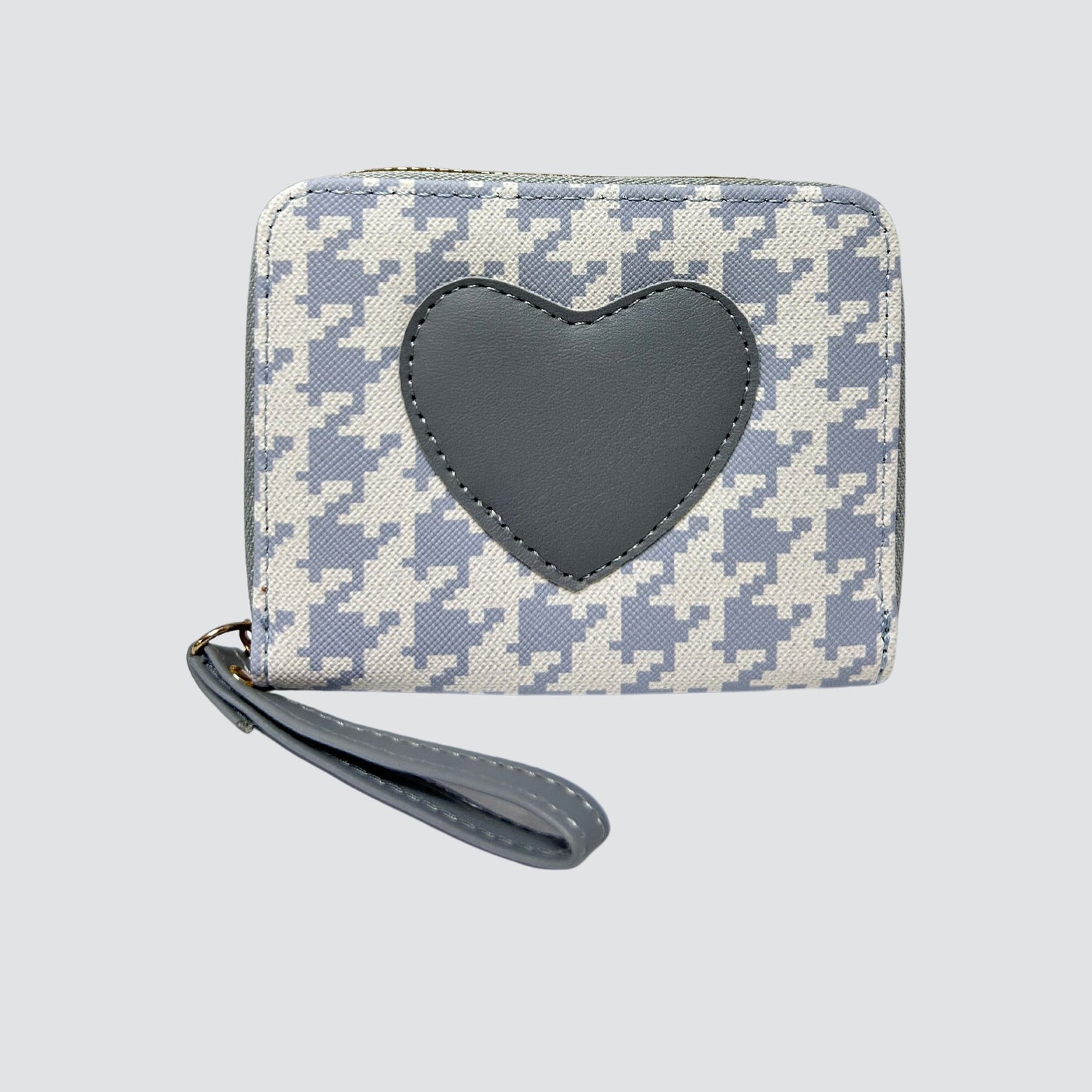 Grey Heart Print Mini Wallet