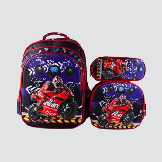 Motorbike 3 Piece Backpack Set