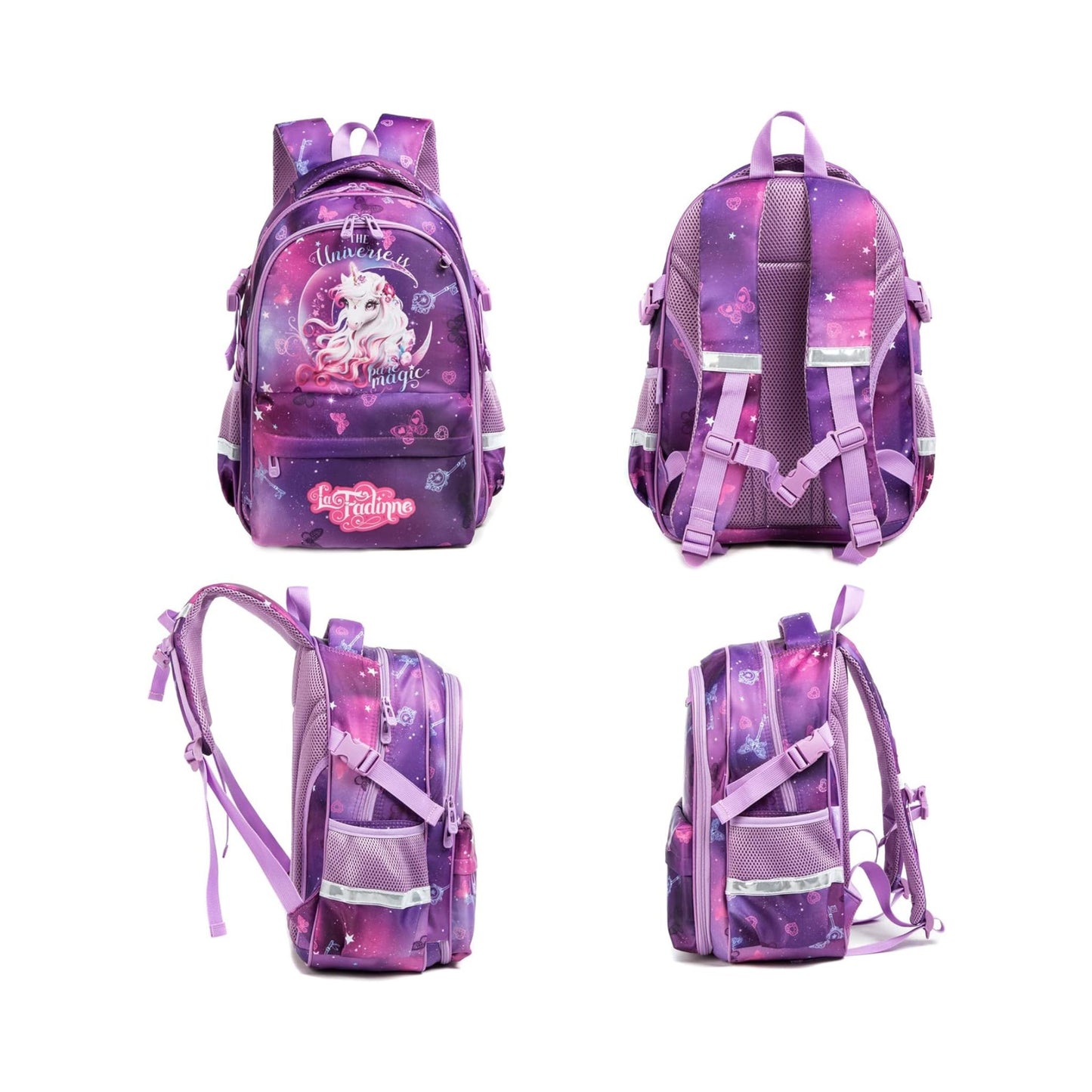 Purple Unicorn 3-Piece Backpack Set