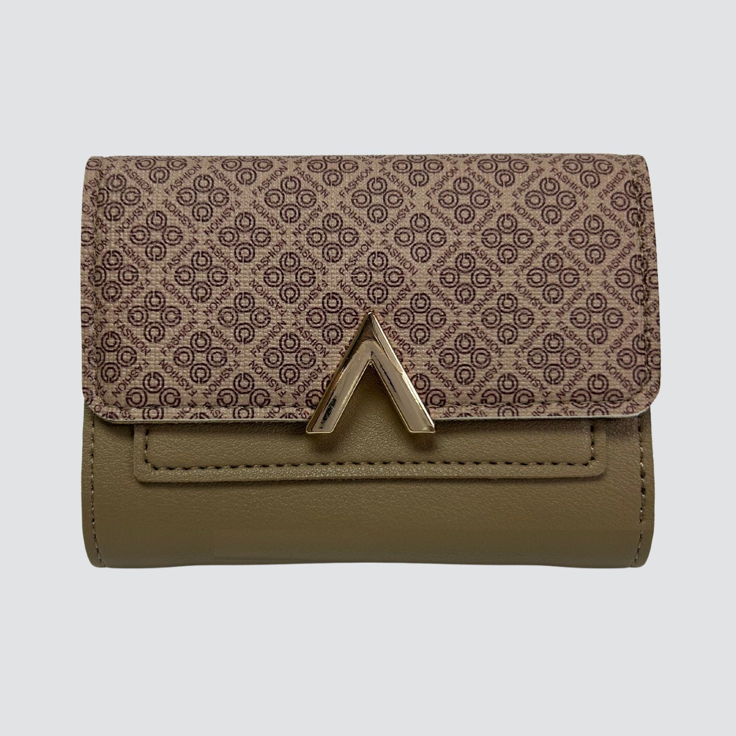 Khaki Fashion Trifold Mini Wallet