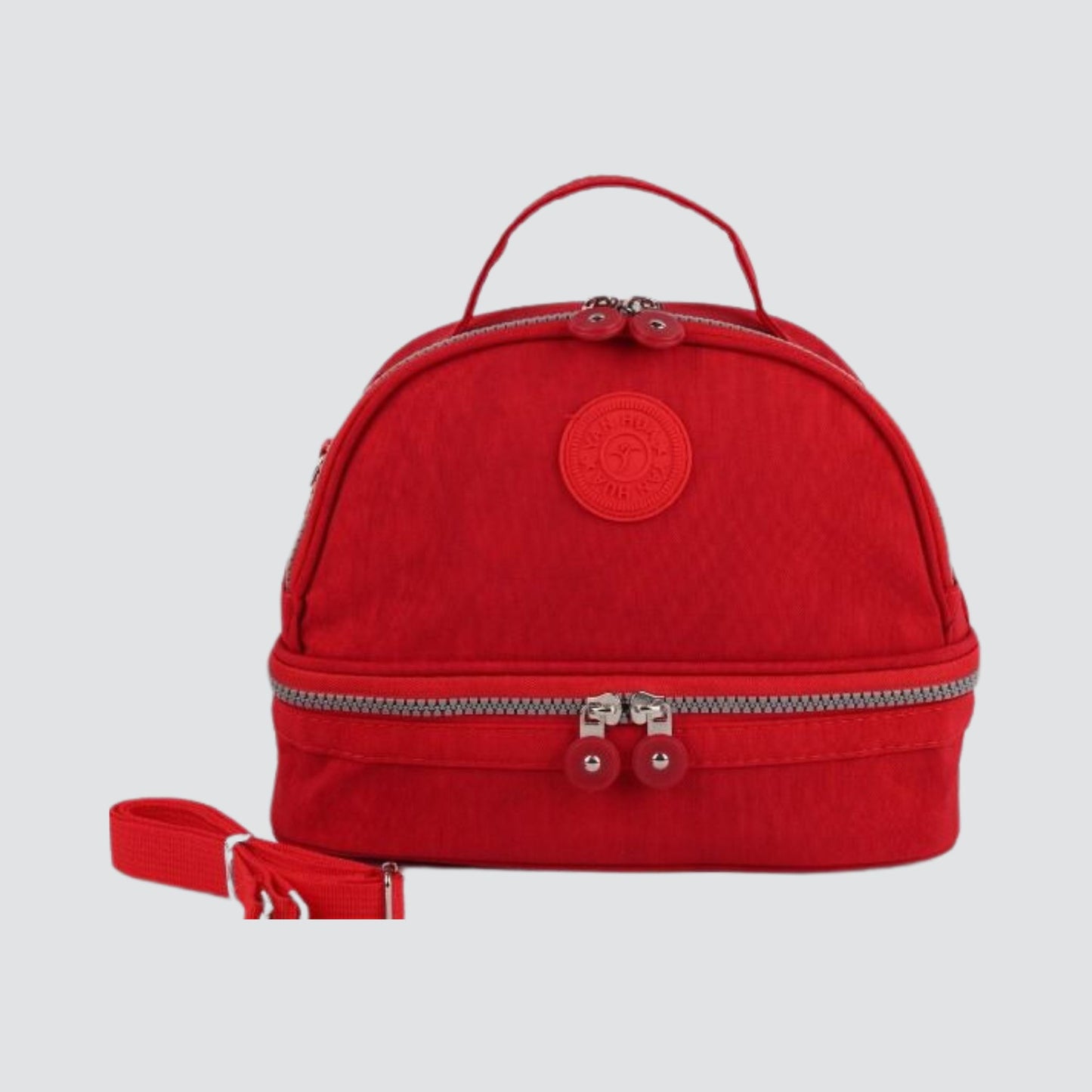 Red Double Sectioned Insulated Lunch Bag