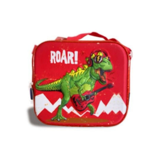 HX01568 Red Dinosaur Insulated Lunch Bag