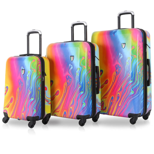 Tucci Rainbow Marble Print Luggages