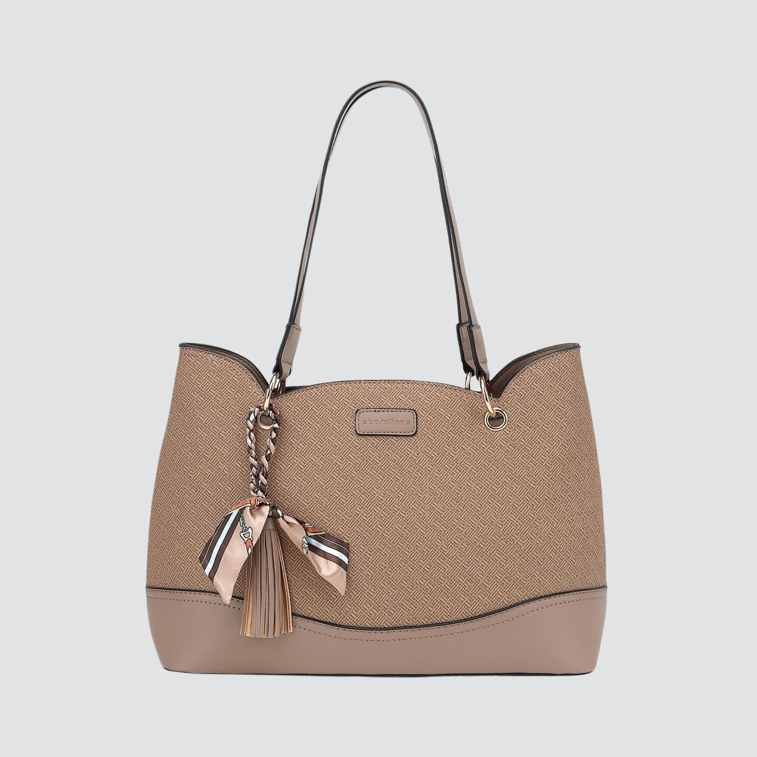 Taupe 3-Sectioned Bosalina Handbag