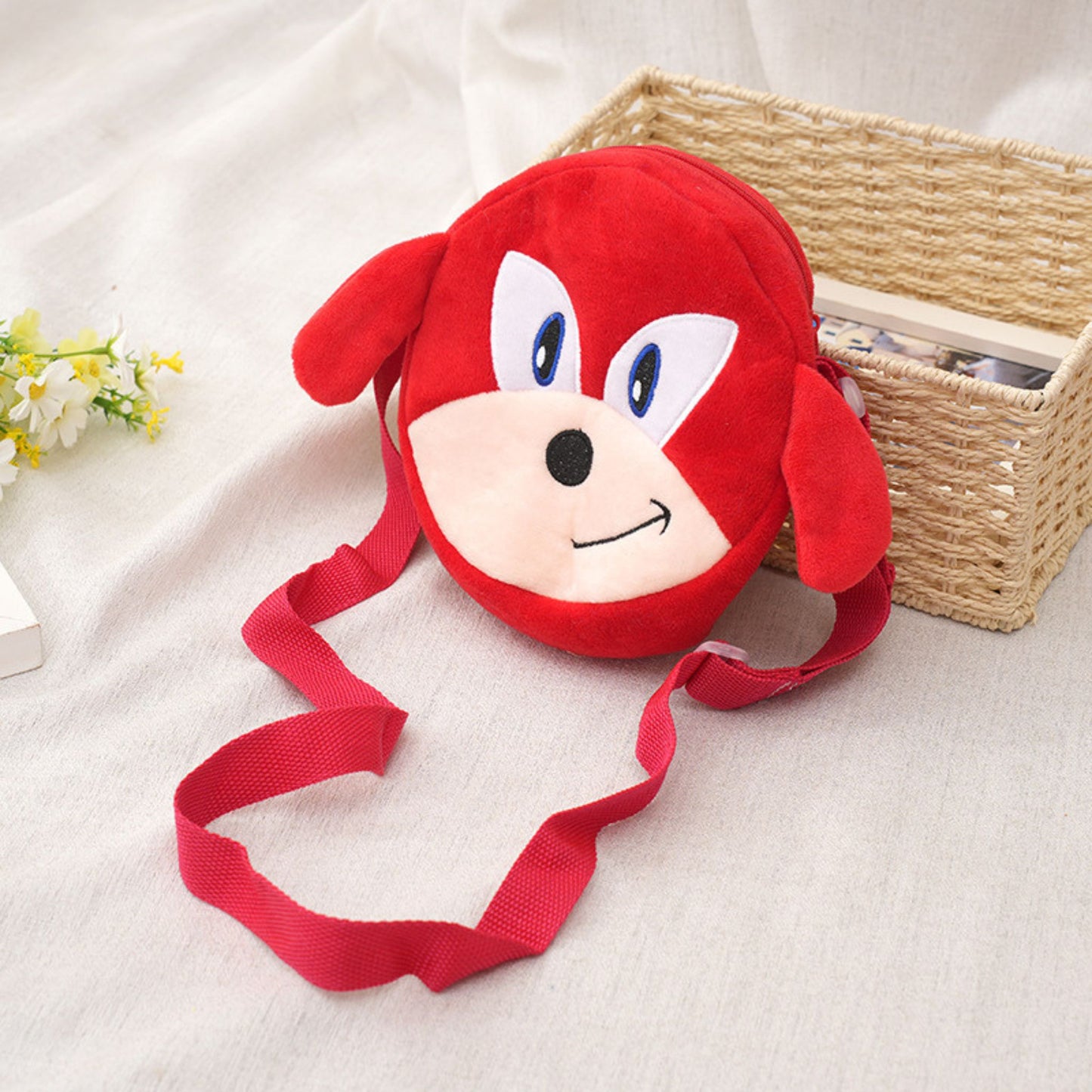 Red Sonic Circular Crossbody Bag