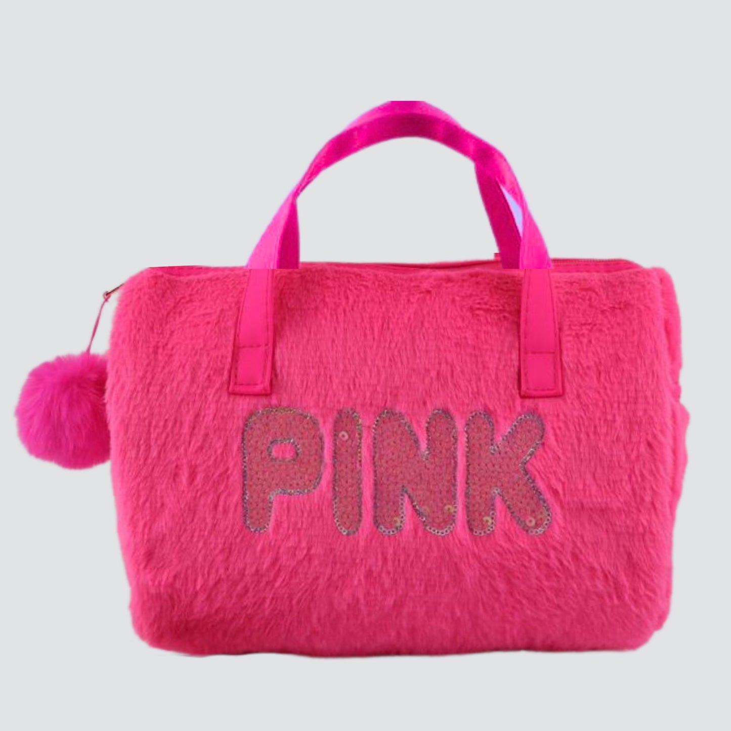 Fuchsia Pink Plush PINK Branded Mini Bag