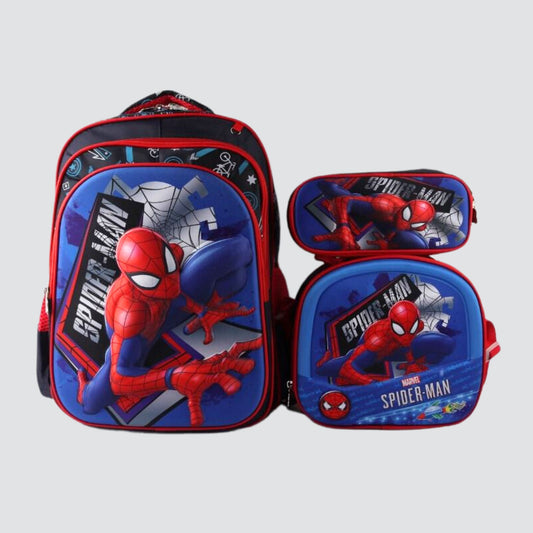 Crawling spiderman detachable trolley backpack set 