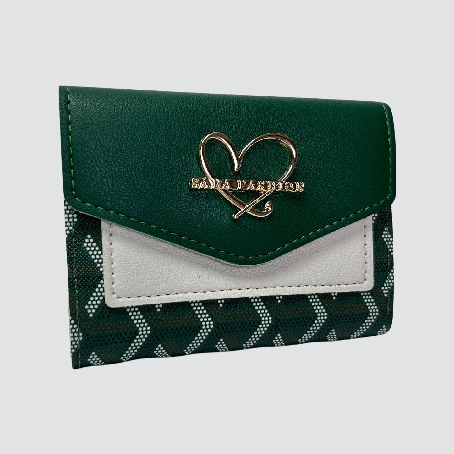 Green Fashion Trifold Mini Wallet