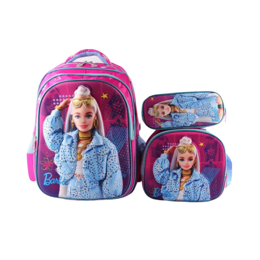 Barbie Backpack 4 Piece Set | Girls School Bag Set | Girls Backpack, Lunch  Bag, Water Bottle and Pencil Case Set | Childrens Backpack | Pink
