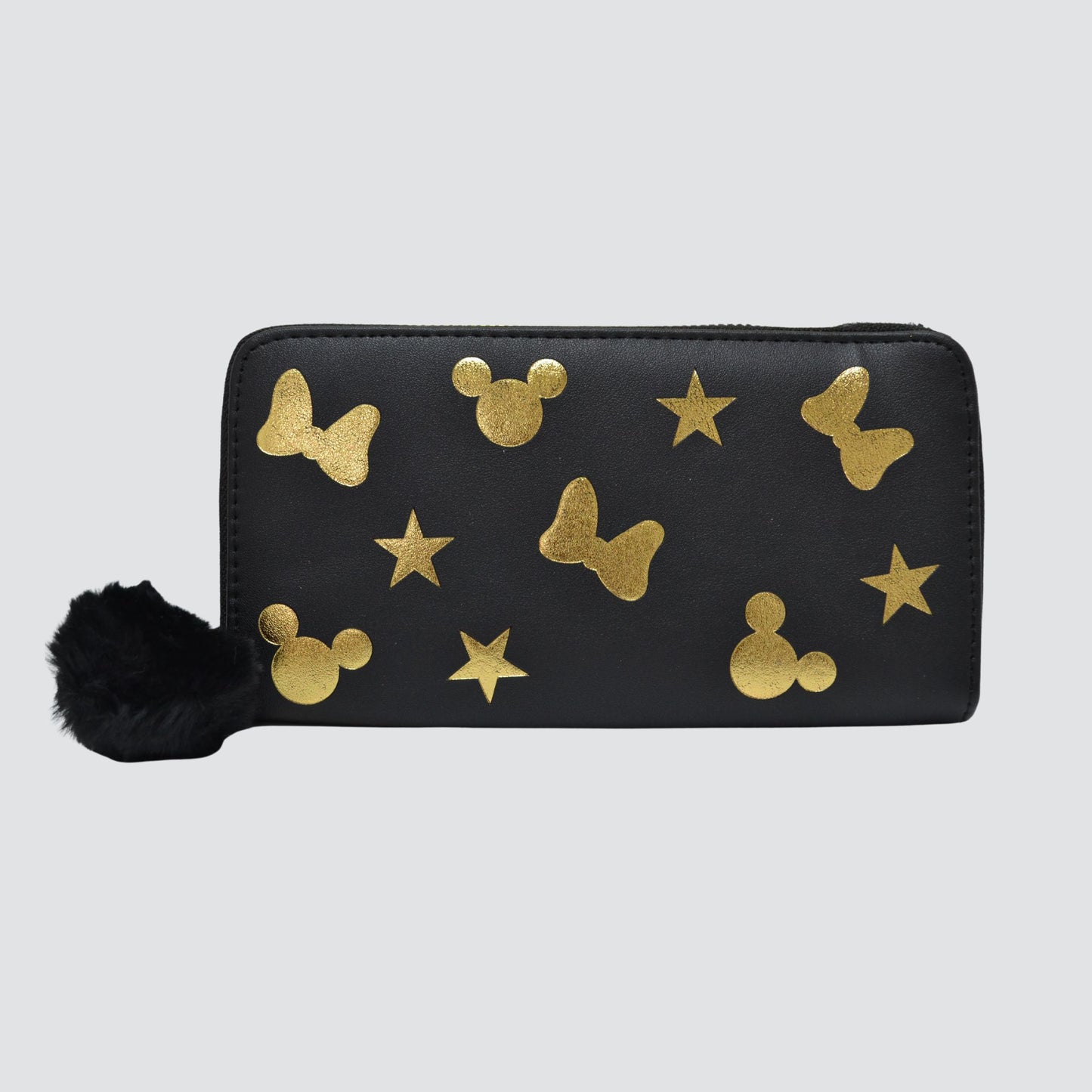 Black Mickey Mouse Wallet with gold Detailing