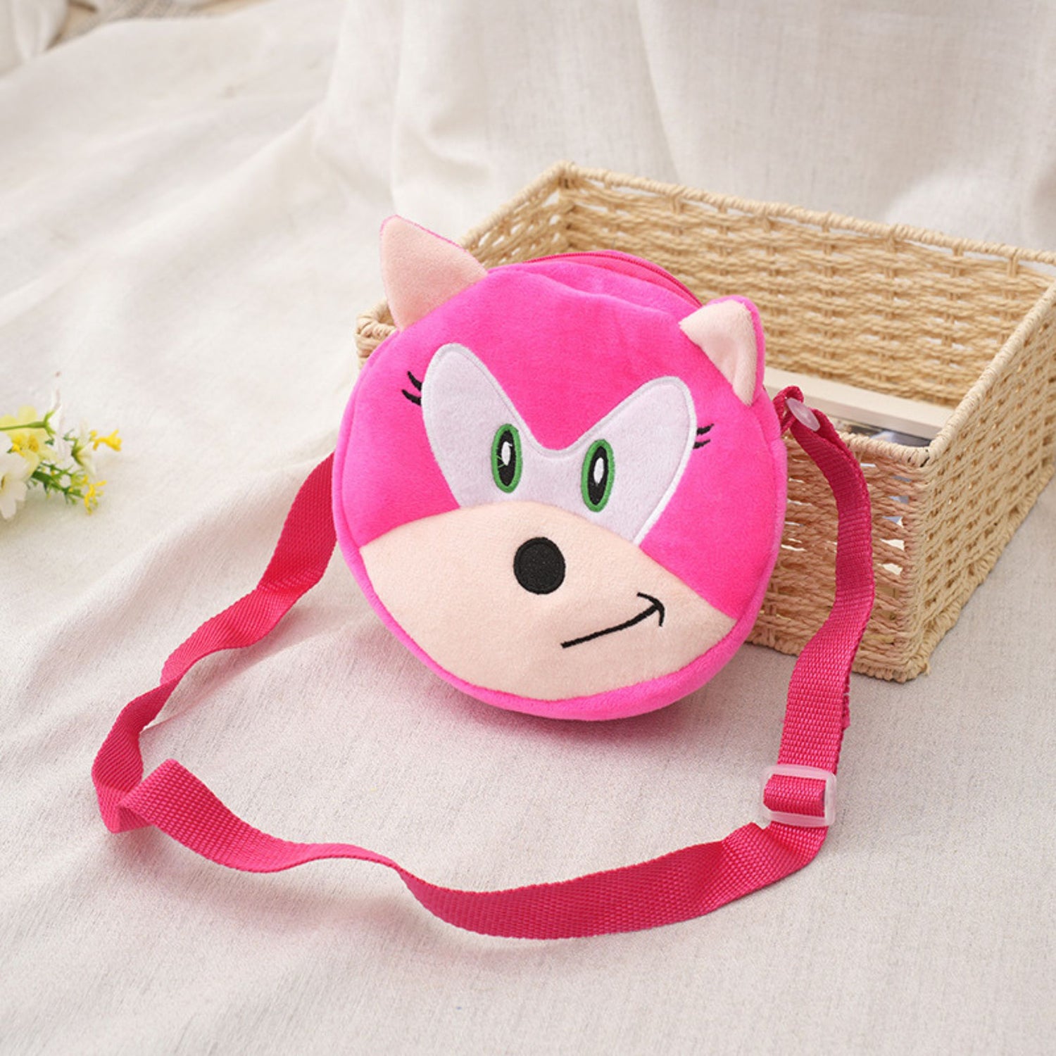 Pink Sonic Circular Crossbody Bag