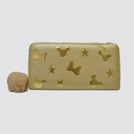 Large Gold Mickey Mouse Wallet with gold detailing