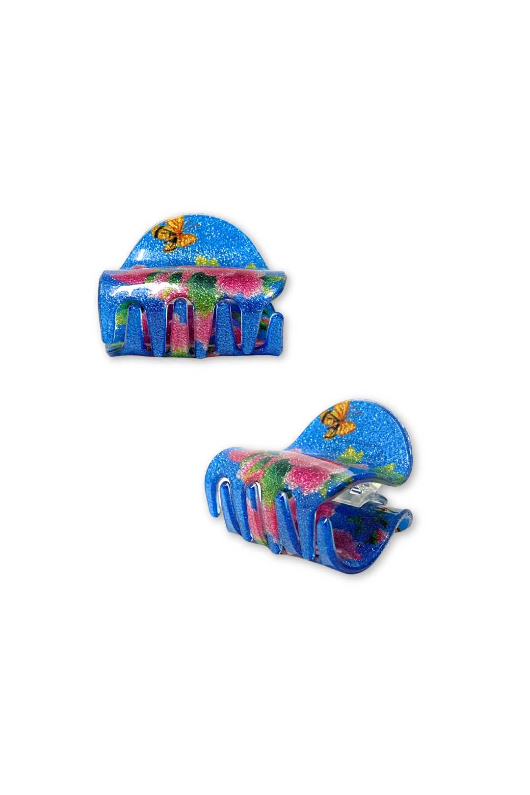 120 20 Flower Print Glitter Claw Clip