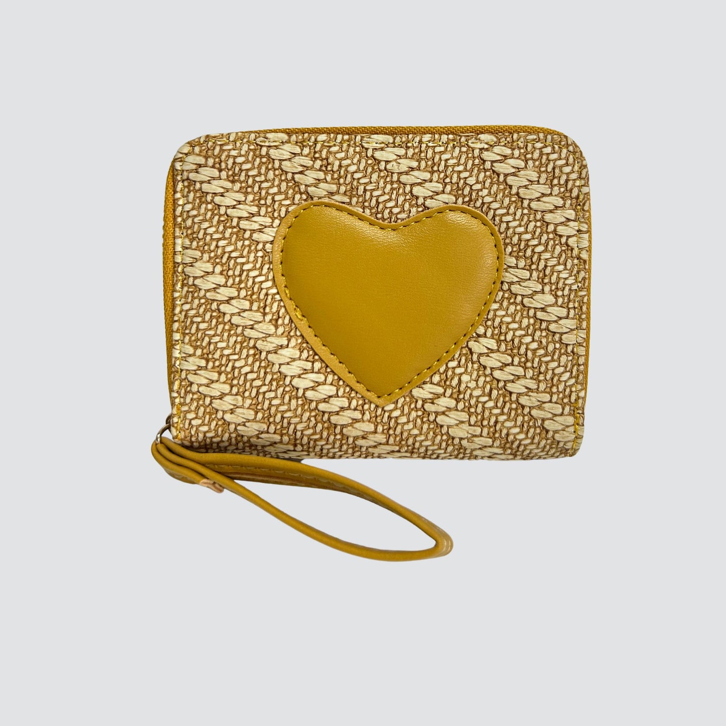Yellow Heart Print Mini Wallet