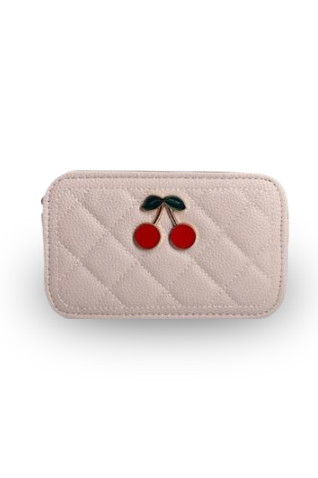 Cherry Charm Quilted Crossbody Bag with Adjustable Strap