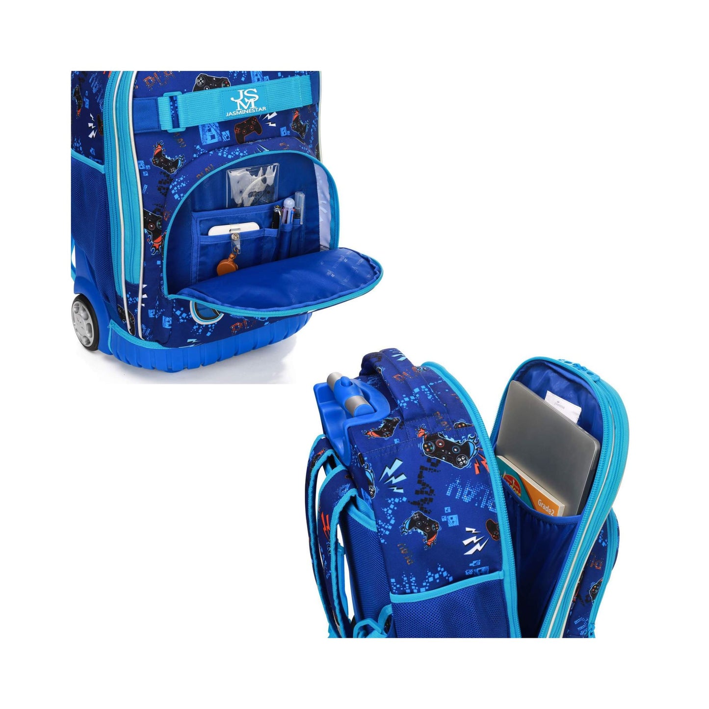 Boys Video Game 3-Piece Trolley Backpack Set