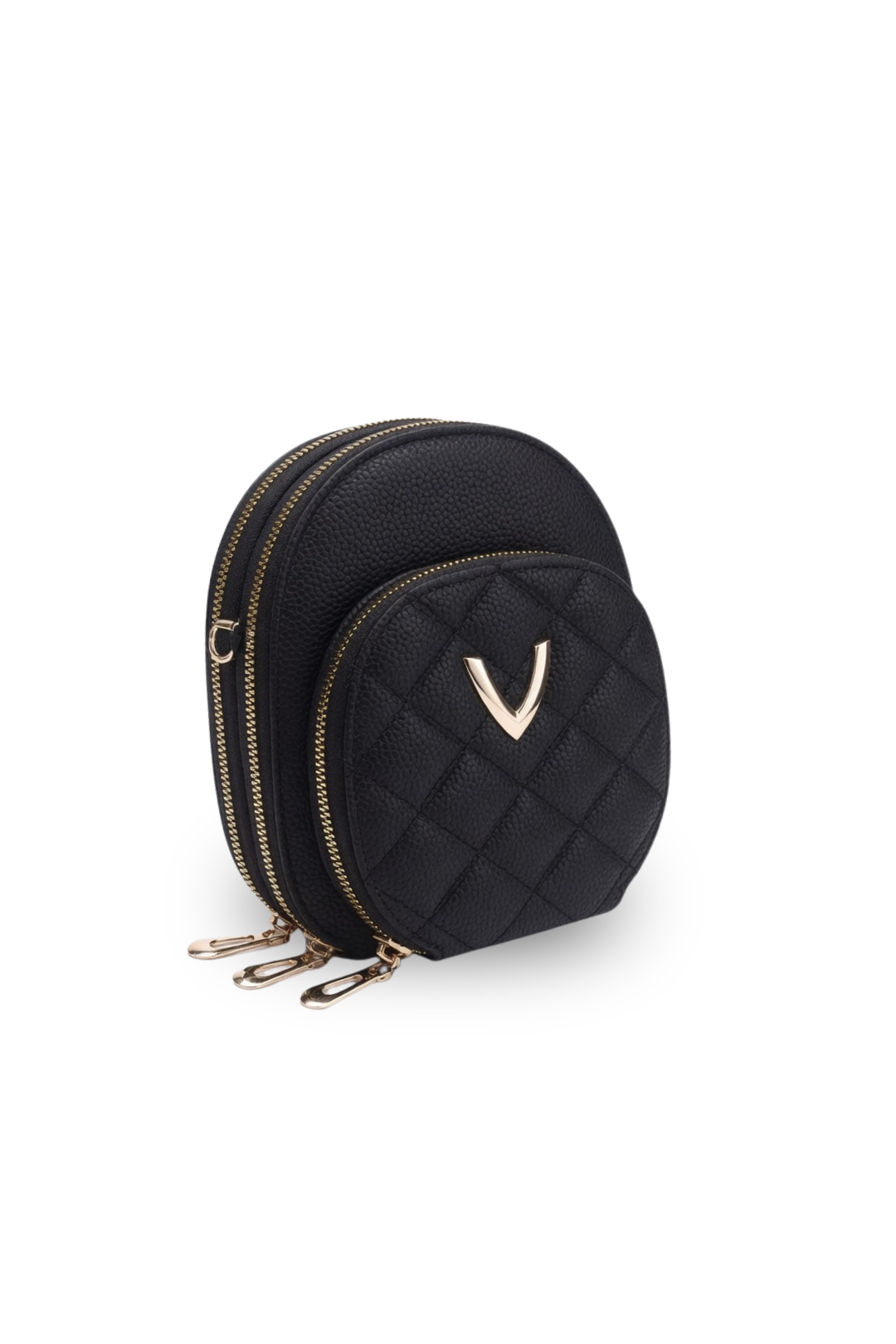 Mini Quilted Double-Zip Crossbody Bag